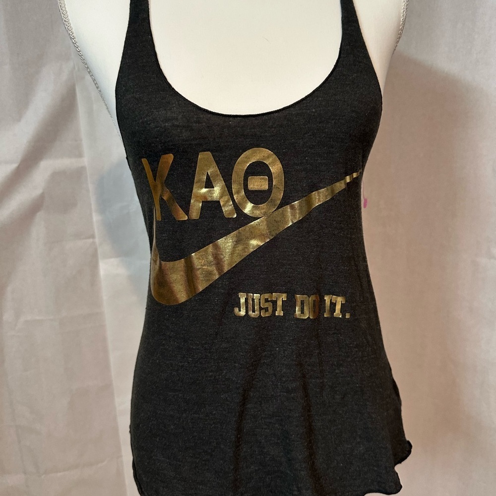 American Apparel Black Tank Top with Gold Graphic